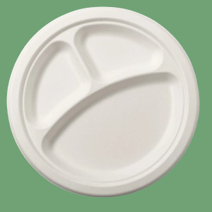 10 Inch Round 3 Compartment Plate