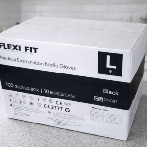 Flexi Fit Black Disposable Powder Free Nitrile Gloves