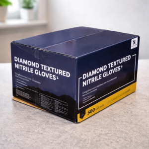 Flexi Fit Black Heavy Duty Diamond Grip Nitrile Gloves