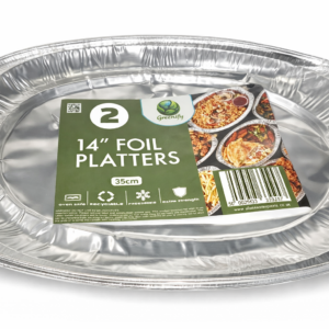Greenify 14" Oval Aluminium Foil Platter Trays (35 cm)