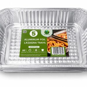 Greenify Premium Heavy-Duty 370mm Aluminium Foil Lasagna Large Trays Pack of 5