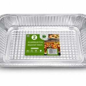 Greenify 525mm Extra Large Aluminium Foil Roaster Trays (52.5 x 32.2 x 7.3 cm)
